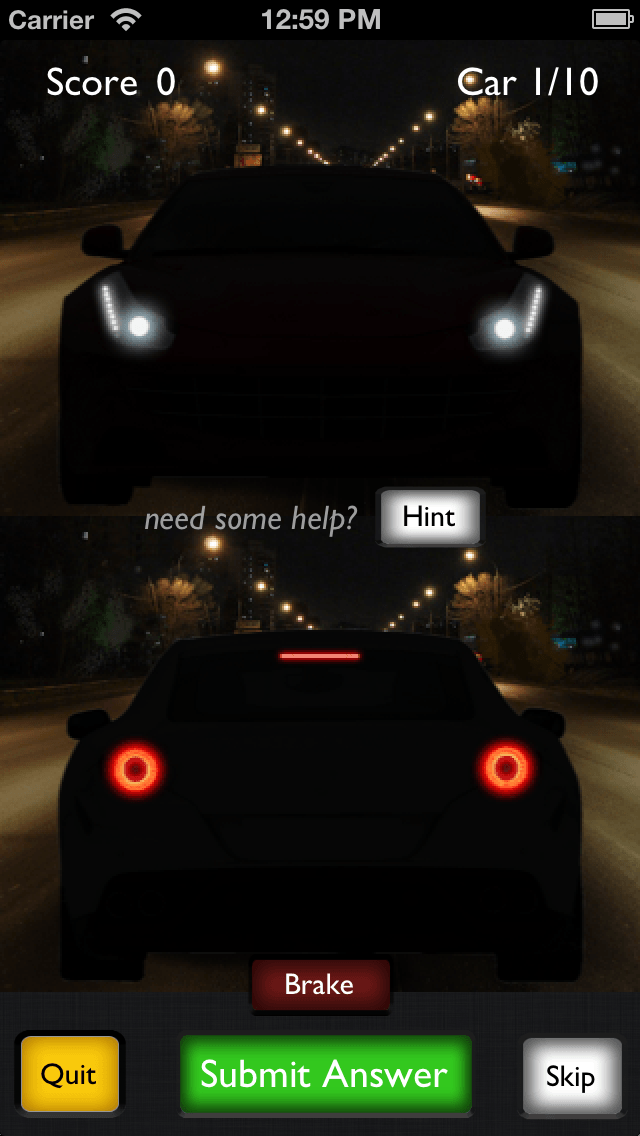 Motor Recall screen