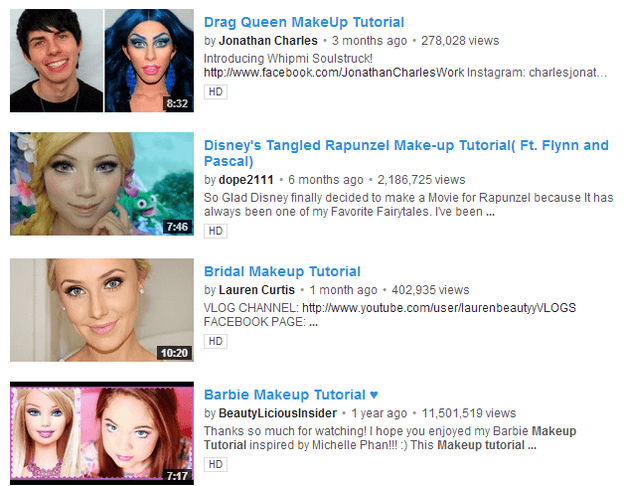 youtube makeup tutorials