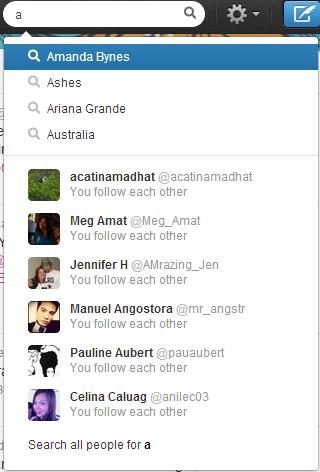 twitter search bar autocomplete