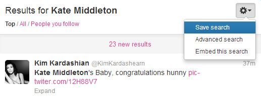 twitter search saved search