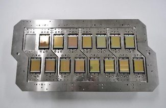 A digital press print head array of Epson's current technology.