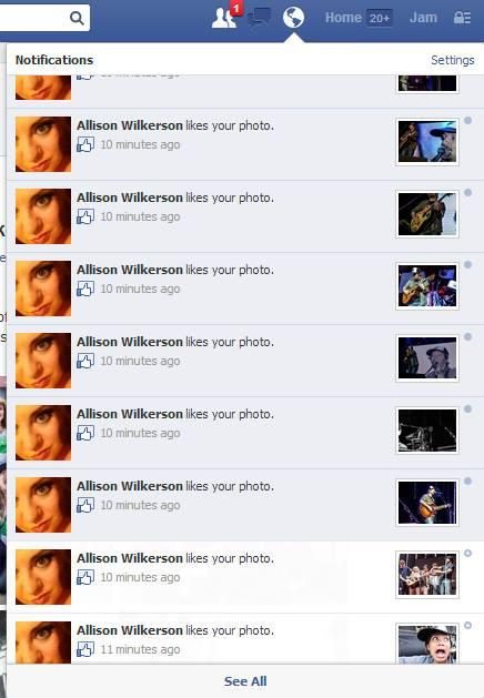 Facebook Shared Albums - Notifications
