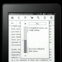 Kindle Paper White back top brightness