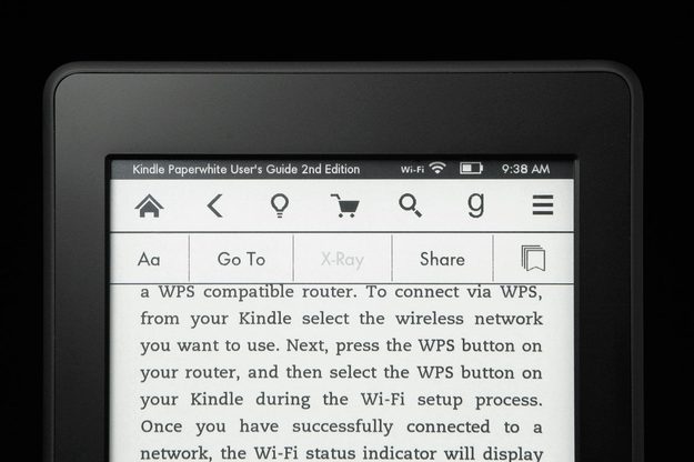 Kindle Paper White back top settings
