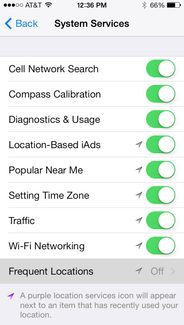 ios 7 privacy settings frequent locations system services