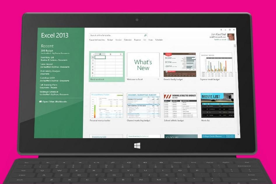 microsoft surface office excel