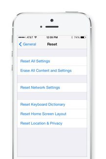 problems with ios 7 reset network settings