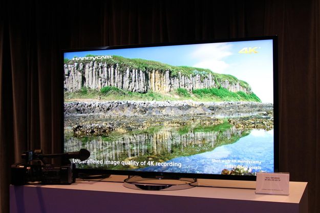 Footage with the 4K AX1 Handycam was displayed on a 4K TV at Sony's new product launch event in New York City on September 4.