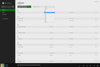 xbox music browser collection jump to