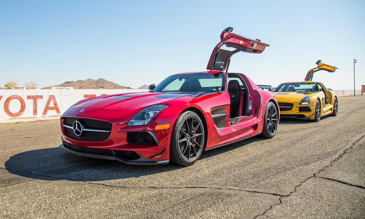 2014 Mercedes Benz SLS AMG Black Series back red yellow