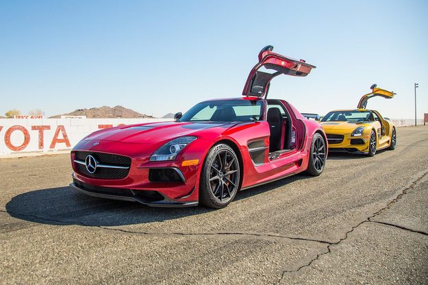 2014 Mercedes Benz SLS AMG Black Series back red yellow