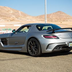 2014 Mercedes Benz SLS AMG Black Series silver side rear