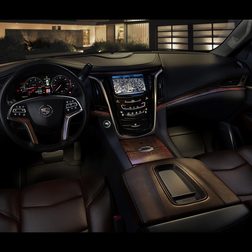 2015 Cadillac Escalade interior dark leather front