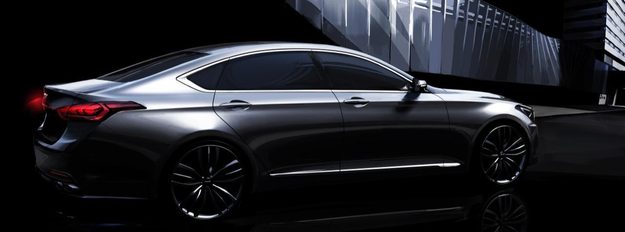 2015 Hyundai Genesis rendering rear three quarter