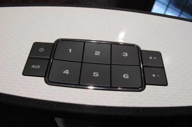 Six preset buttons on the SoundTouch correlate to stations assigned by the user