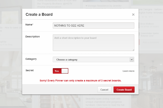 pinterest secret board