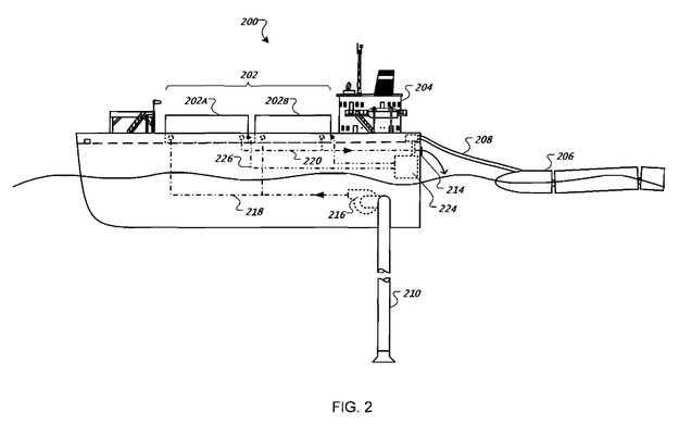 Google patent image showing floating data center design