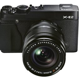 fujifilm puts stronger sensor and faster hybrid autofocusing into new x e2 black front high angle 18 55mm