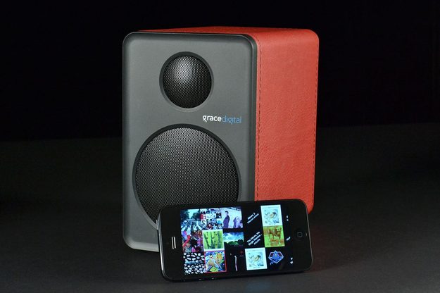 grace digital GDI BTSP207 Bluetooth speakers front iphone
