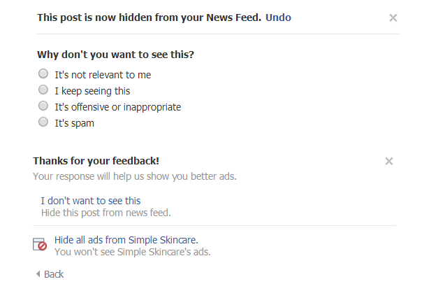 fb ads hide