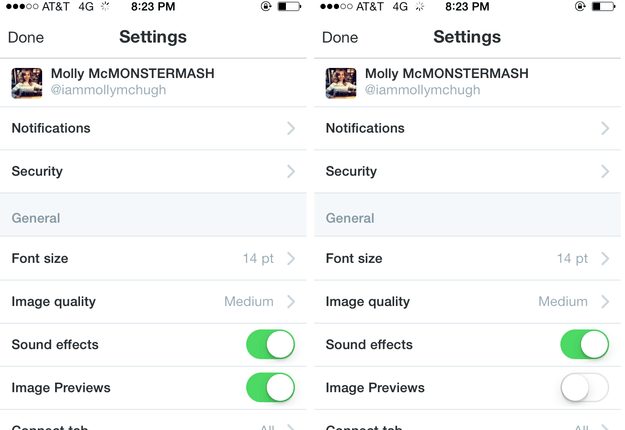 twitter preview images on and off