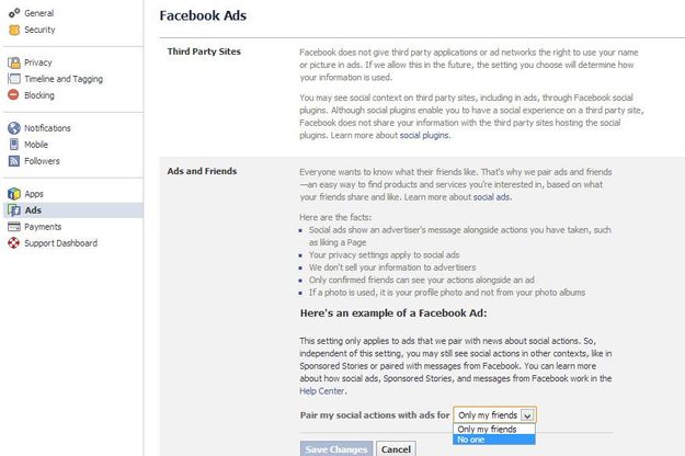 facebook social ad opt out