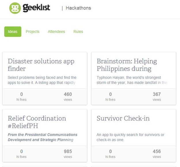 geeklist haiyan hackathon