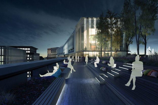 google groundscraper at night