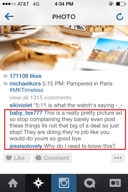 ig ad comments
