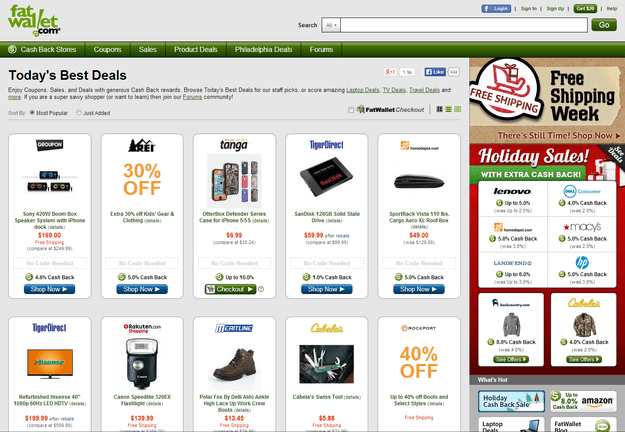 Fat Wallet Best Deals Page