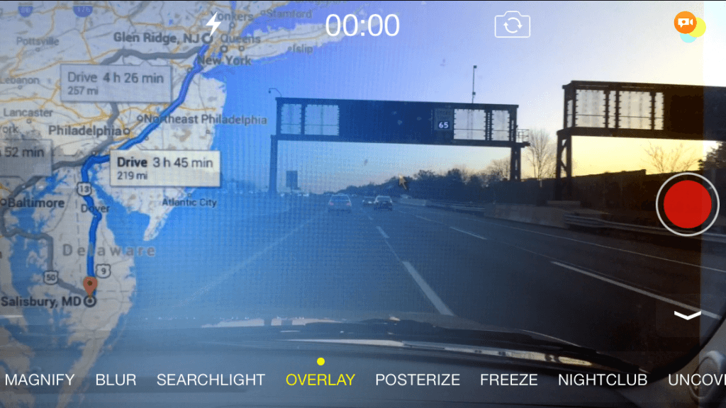 spotliter iphone applies fun effects filters videos recording overlayeffect map roadtrip