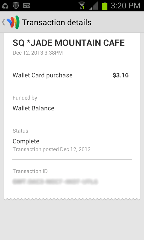 google wallet impressions transactiondetails