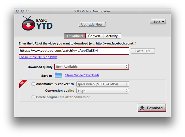 YTD Video Converter Mac