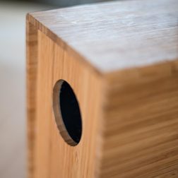 blueshift bamboo speaker the s port helps enhance bass response