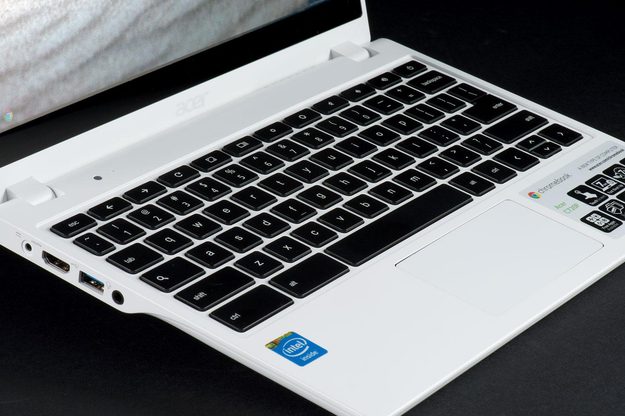 Acer C720P Chromebook keyboard angle