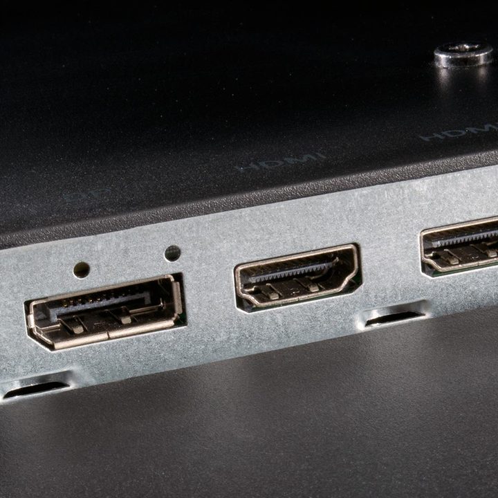 A close-up view of an Acer TA272HUL's HDMI ports.