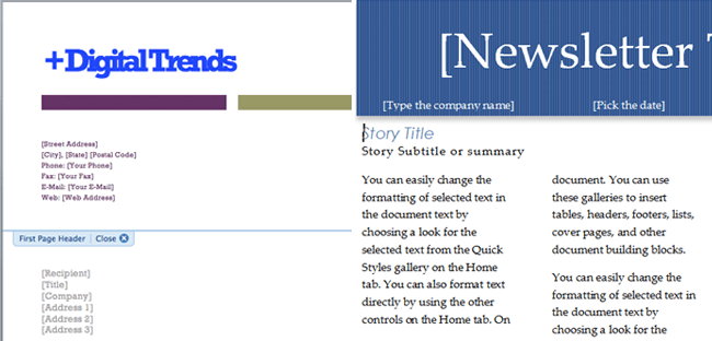 Create Word Template