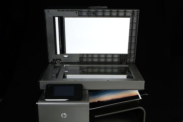 HP OfficeJet Pro X top tray open