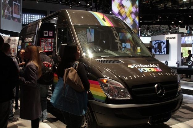 A mobile Polaroid Fotobar at CES 2014.