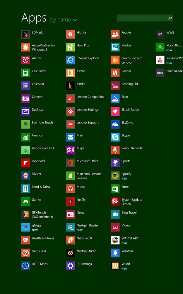Lenovo ThinkPad 8 Screenshot apps