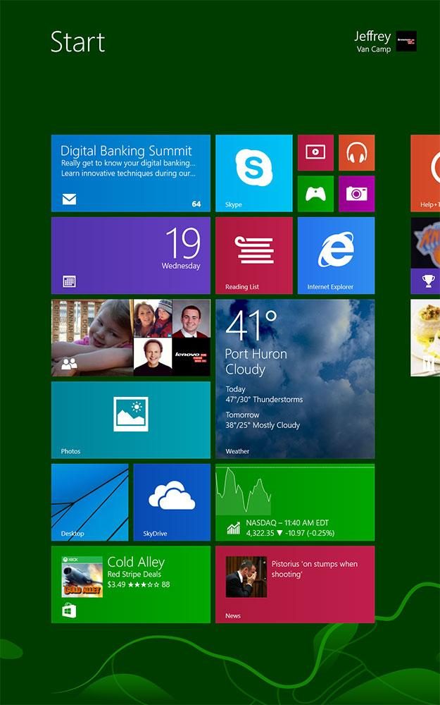 Lenovo ThinkPad 8 Screenshot start