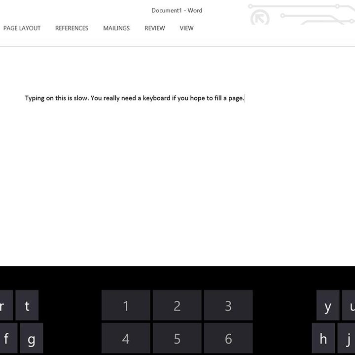 Nokia Lumia 2520 Screenshot Word keyboard