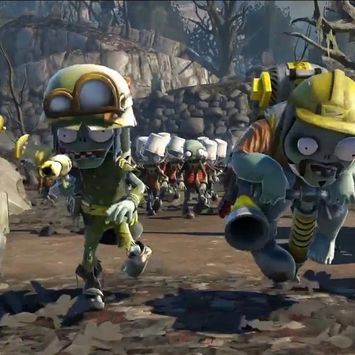 Zombies charging in Plants vs. Zombies: Garden Warfare.