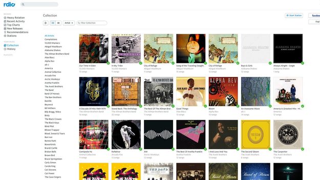 Rdio Music collection