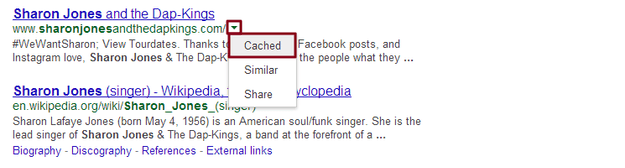 Search Cache Screen