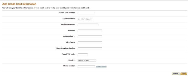 Amazon Credit Card Information