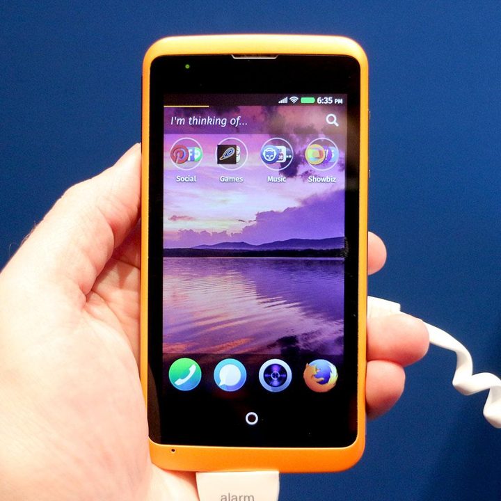 Alcatel OneTouch Fire Firefox OS home screen