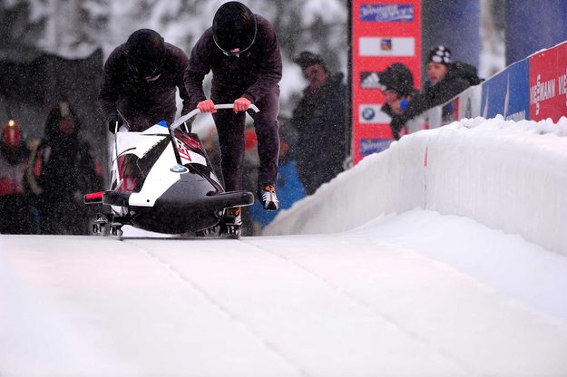 BMWs two_man bobsled undergoes testing at the Utah Olympic Park