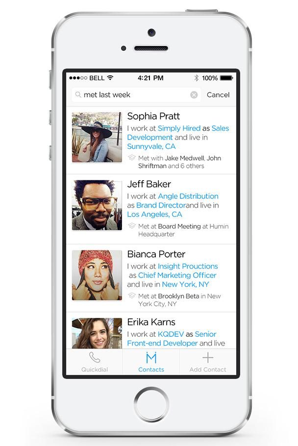 Humin app search