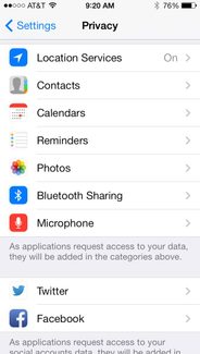 iphone ios 7 privacy